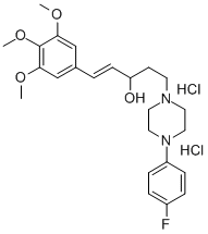 펜텐-3-올,5-(4-(p-플루오로페닐)피페라지닐)-1-(3,4,5-트리메톡시페닐)-,이염산염 구조식 이미지