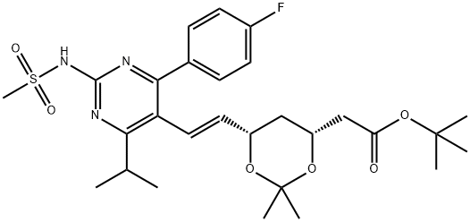 tert-Butyl-7-[4-(4-fluorophenyl)-6-isopropyl-2-mesylaminopyrimidin-5-yl]-(3R,5S)-isopropylidine-(E)-6-heptenoate Structure