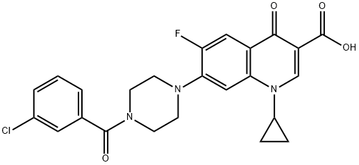 3-Quinolinecarboxylic acid, 7-[4-(3-chlorobenzoyl)-1-piperazinyl]-1-cyclopropyl-6-fluoro-1,4-dihydro-4-oxo- Structure