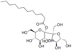 알파-d-글루코피라노사이드,베타-d-프럭토푸라노실,도데카노에이트 구조식 이미지