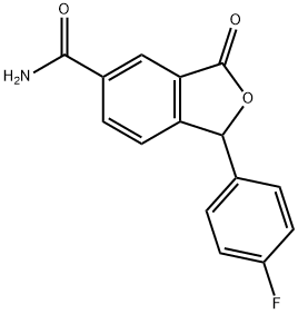 1-(4-Fluorophenyl)-1,3-dihydro-3-oxo-5-isobenzofurancarboxamide 구조식 이미지