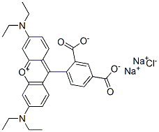 Xanthylium, 9-(2,4-dicarboxyphenyl)-3,6-bis(diethylamino)-, chloride, disodium salt 구조식 이미지