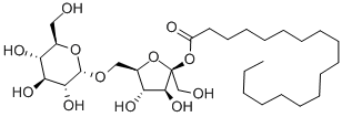 alpha-d-Glucopyranoside, beta-d-fructofuranosyl, octadecanoate 구조식 이미지