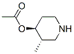 4-Piperidinol,3-methyl-,acetate(ester),(3S,4S)-(9CI) Structure