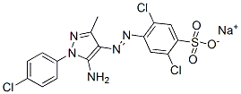 sodium 4-[[5-amino-1-(4-chlorophenyl)-3-methyl-1H-pyrazol-4-yl]azo]-2,5-dichlorobenzenesulphonate 구조식 이미지