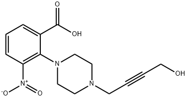 2-[4-(4-HYDROXYBUT-2-YNYL)PIPERAZIN-1-YL]-3-NITROBENZOIC ACID Structure