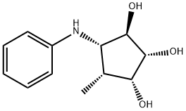 1,2,3-Cyclopentanetriol, 4-methyl-5-(phenylamino)-, (1R,2R,3R,4R,5S)- (9CI) Structure