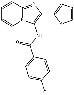 4-Chloro-N-[2-(2-thienyl)imidazo[1,2-a]pyridin-3-yl]benzamide Structure