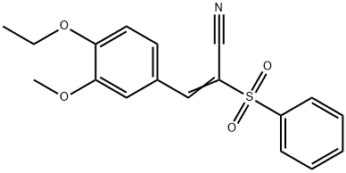 3-(4-ethoxy-3-methoxyphenyl)-2-(phenylsulfonyl)acrylonitrile Structure