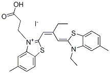 3-(2-carboxyethyl)-2-[2-[(3-ethyl-5-methyl-3H-benzothiazol-2-ylidene)methyl]but-1-enyl]-5-methylbenzothiazolium iodide  구조식 이미지