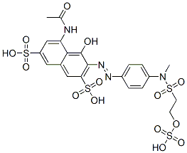 5-Acetylamino-4-hydroxy-3-[[4-[[[2-(sulfooxy)ethyl]sulfonyl]methylamino]phenyl]azo]-2,7-naphthalenedisulfonic acid Structure