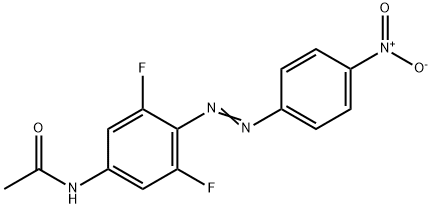 N-[3,5-디플루오로-4-(4-니트로페닐)디아제닐-페닐]아세트아미드 구조식 이미지