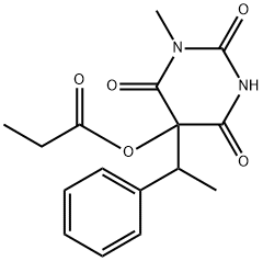 1-Methyl-5-(1-phenylethyl)-5-propionyloxy-2,4,6(1H,3H,5H)-pyrimidinetrione 구조식 이미지