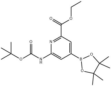 2-N-BOC-AMINO-6-ETHOXYCARBONYLPYRIDINE-4-BORONIC ACID PINACOL ESTER Structure