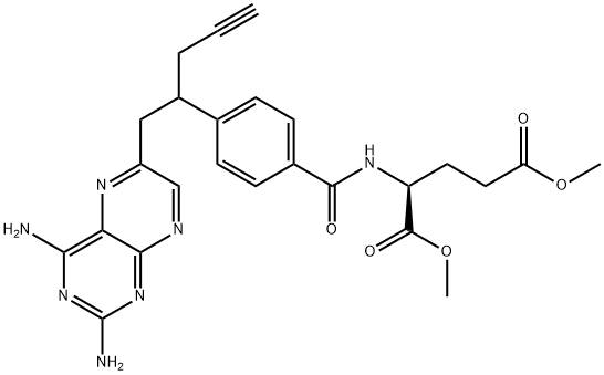L-글루타민산,N-[4-[1-[(2,4-디아미노-6-프테리디닐)메틸]-3-부틴-1-일]벤조일]-,1,5-디메틸에스테르 구조식 이미지