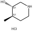 3-Piperidinol, 4-methyl-, hydrochloride (1:1), (3R,4S)-rel- Structure
