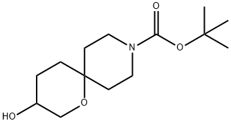 1-옥사-9-아자스피로[5.5]운데칸-9-카르복실산,3-히드록시-,1,1-디메틸에틸에스테르 구조식 이미지