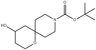 1-Oxa-9-azaspiro[5.5]undecane-9-carboxylic acid, 4-hydroxy-, 1,1-diMethylethyl ester Structure