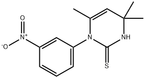 2 (1H)-Pyrimidinethione, 3,4-dihydro-4,4, 6-trimethyl-1-(3-nitrophenyl )- Structure