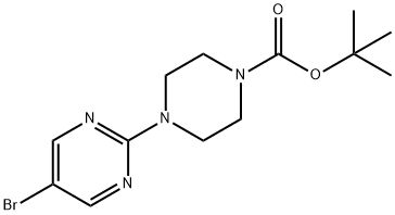 5-BROMO-2-(4-BOC-PIPERAZIN-1-YL)피리미딘 구조식 이미지