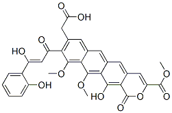 12-Hydroxy-9-[3-hydroxy-3-(2-hydroxyphenyl)-1-oxo-2-propenyl]-10,11-dimethoxy-3-(methoxycarbonyl)-1-oxo-1H-anthra[2,3-c]pyran-8-acetic acid Structure