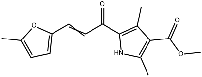 1H-Pyrrole-3-carboxylicacid,2,4-dimethyl-5-[3-(5-methyl-2-furanyl)-1-oxo-2-propenyl]-,methylester(9CI) Structure