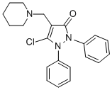 3-Pyrazolin-5-one, 3-chloro-1,2-diphenyl-4-(piperidinomethyl)- Structure