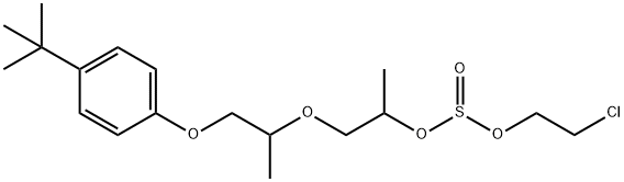 Sulfurous acid, ester, 2-chloroethyl-2-[2-[4-(1,1-dimethylethyl)phenoxy]-1-methylethoxy]-1-methylethyl ester Structure