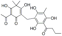 2-Acetyl-3,5-dihydroxy-4,4-dimethyl-6-[[2,4,6-trihydroxy-3-methyl-5-(1-oxobutyl)phenyl]methyl]-2,5-cyclohexadien-1-one 구조식 이미지