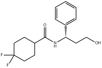 4,4-DIFLUORO-N-((1S)-3-HYDROXY-1-PHENYLPROPYL)CYCLOHEXANE-1-CARBOXAMIDE 구조식 이미지