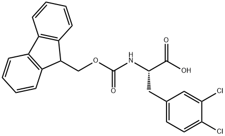 3-(3,4-DICHLORO-PHENYL)-2-(9H-FLUOREN-9-YLMETHOXYCARBONYLAMINO)-PROPIONIC ACID 구조식 이미지