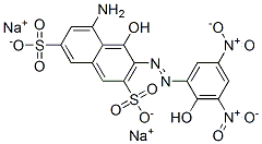 disodium 5-amino-4-hydroxy-3-[(2-hydroxy-3,5-dinitrophenyl)azo]naphthalene-2,7-disulphonate 구조식 이미지