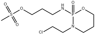 1-Propanol, 3-((3-(2-chloroethyl)tetrahydro-2H-1,3,2-oxazaphosphorin-2 -yl)amino)-, methanesulfonate (ester), P-oxide Structure