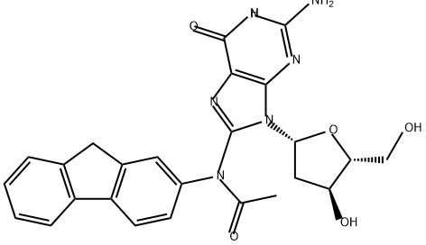 N-(데옥시구아노신-8-일)아세틸아미노플루오렌 구조식 이미지