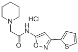 1-Piperidineacetamide, N-(3-(2-thienyl)-5-isoxazolyl)-, monohydrochlor ide Structure