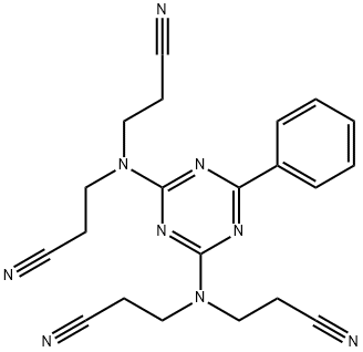 3,3',3'',3'''-(6-Phenyl-1,3,5-triazine-2,4-diyldinitrilo)tetrakis(propanenitrile) Structure