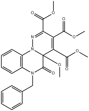 6-Benzyl-5,6-dihydro-4a-methoxy-5-oxo-4aH-pyridazino[1,6-a]quinoxaline-2,3,4-tricarboxylic acid trimethyl ester 구조식 이미지