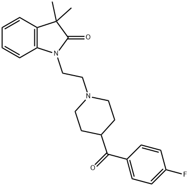 2H-Indol-2-one, 1-[2-[4-(4-fluorobenzoyl)-1-piperidinyl]ethyl]-1,3-dihydro-3,3-diMethyl- 구조식 이미지