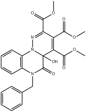 6-Benzyl-5,6-dihydro-4a-hydroxy-5-oxo-4aH-pyridazino[1,6-a]quinoxaline-2,3,4-tricarboxylic acid trimethyl ester Structure