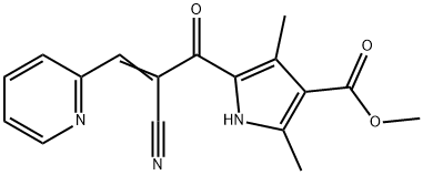 1H-Pyrrole-3-carboxylicacid,5-[2-cyano-1-oxo-3-(2-pyridinyl)-2-propenyl]-2,4-dimethyl-,methylester(9CI) 구조식 이미지