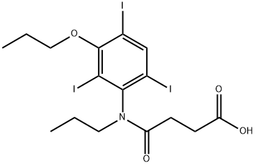 3-[[N-(3-Propoxy-2,4,6-triiodophenyl)-N-propylamino]carbonyl]propionic acid Structure