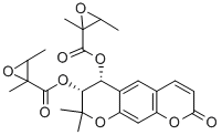 (3R,4R)-2,2-DIMETHYL-8-OXO-2,3,4,8-TETRAHYDROPYRANO[3,2-G]CHROMENE-3,4-DIYL BIS(2,3-DIMETHYLOXIRANE-2-CARBOXYLATE) Structure