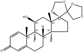 9-Fluoro-11β-hydroxy-17,20:20,21-bis(Methylenedioxy)-pregna-1,4-dien-3-one Structure