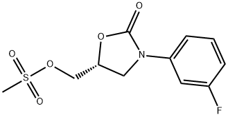 2-OXAZOLIDINONE, 3-(3-FLUOROPHENYL)-5-[[(METHYLSULFONYL)OXY]METHYL]-, (5R)- 구조식 이미지