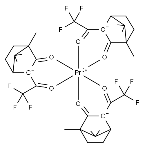 프라세오디뮴(III) 트리스[3-(트리플루오로메틸하이드록시메틸렌)-d-캠포레이트] 구조식 이미지