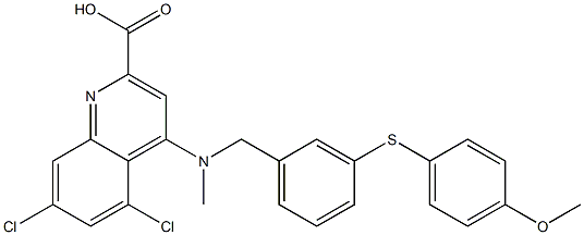 5,7-dichloro-4-((3-(4-Methoxyphenylthio)benzyl)(Methyl)aMino)quinoline-2-carboxylic acid Structure