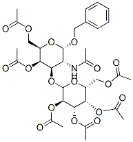 Benzyl 2-Acetamido-4,6-di-O-acetyl-3-O-(2,3,4,6-tetra-O-acetyl--D-galactosyl)-2-deoxy-a-D-galactopyranoside 구조식 이미지