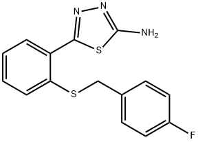 1,3,4-THIADIAZOL-2-AMINE, 5-[2-[[(4-FLUOROPHENYL)METHYL]THIO]PHENYL]- 구조식 이미지