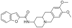 N-(8,9-DIMETHOXY-1,3,4,6,11,11A-HEXAHYDRO-2H-BENZO[B]QUINOLIZIN-2-YL)-BENZOFURAN-2-CARBOXAMIDE 구조식 이미지