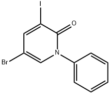 2(1H)-Pyridinone, 5-broMo-3-iodo-1-phenyl- 구조식 이미지